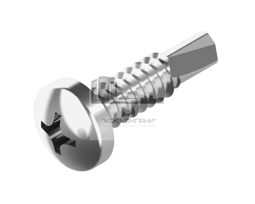 Винт самонарезающий сверлоконечный IN 7504 N (A2) с полукруглой головкой шлиц Phillips (нержавеющая сталь A2), 3.9x16 мм