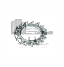 Шайба DIN 6798 форма A стопорная с наружными насеченными зубьями (оцинкованная сталь), M24x25 мм