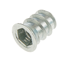 Втулка резьбовая 312 A0 с потайным фланцем и внутренним шестигранником оцинкованная сталь класс прочности 4.0, M6x24 мм / SW6
