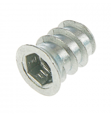 Втулка резьбовая 312 A0 с потайным фланцем и внутренним шестигранником оцинкованная сталь класс прочности 4.0, M8x24 мм / SW8