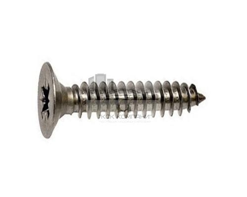 Винт самонарезающий DIN 7982 Z (A4) с острым концом с потайной головкой шлиц Pozidriv, D3,5X13