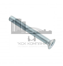 Винт DIN 965 (M2-M5) с потайной головкой крестообразным шлицем Phillips (PH) и полной резьбой оцинкованная сталь класс прочности 4.8-5.8, M4x35 мм