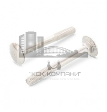 Болт DIN 603 F (A2) с полукруглой головкой неполной резьбой и квадратным подголовком, M10X55