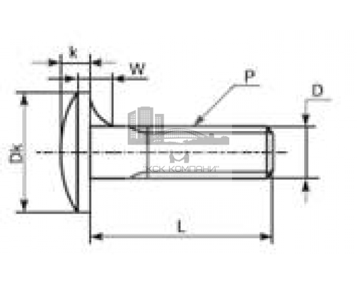 Болт ГОСТ 7801-81 мебельный с увеличенной полукруглой головкой и усом класса точности С (оцинкованная сталь), M10x130 мм