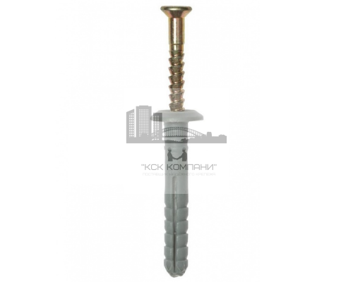 Дюбель-гвоздь с грибовидным бортиком (полипропилен/оцинкованная сталь), 6x40 мм