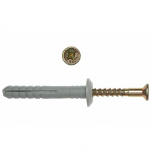 Дюбель-гвоздь с грибовидным бортиком (полипропилен/оцинкованная сталь), 6x40 мм