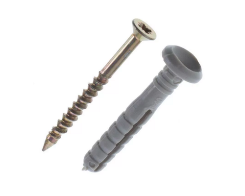 Дюбель-гвоздь с грибовидным бортиком (полипропилен/оцинкованная сталь), 6x80 мм