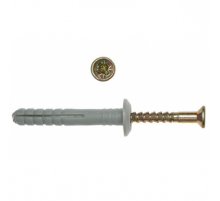 Дюбель-гвоздь с грибовидным бортиком (полипропилен/оцинкованная сталь), 6x80 мм