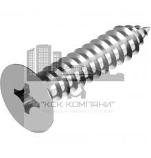 Винт самонарезающий DIN 7982 H (A2) с острым концом с потайной головкой шлиц Phillips, D6,3X70
