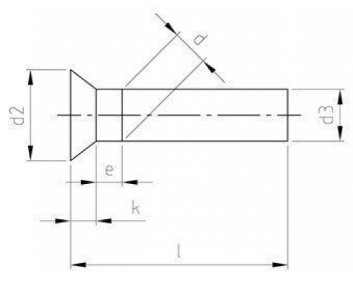 Заклёпка с потайной головкой DIN 661 под молоток из нержавеющей стали А4, 5х14 мм