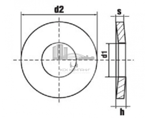 Шайба пружинная тарельчатая DIN 6796 (A4) для болтовых соединений, 17.0xM16