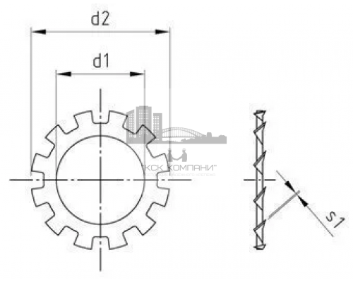 Шайба пружинная с внешними зубцами DIN 6797 AZ (A2) форма A, 19.0xM18