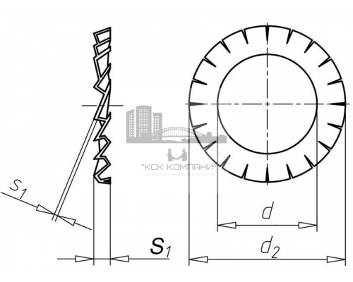 Шайба стопорная с внешними зубцами DIN 6798 A (A4) форма A, 8.0xM8