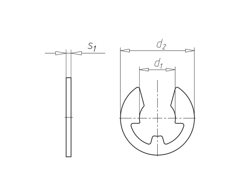 Кольцо стопорное DIN 6799 упорное быстросъемное для вала оксидированная сталь, D4