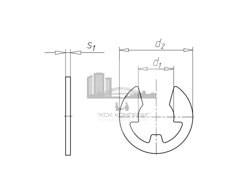 Кольцо стопорное DIN 6799 упорное быстросъемное для вала оксидированная сталь, D7