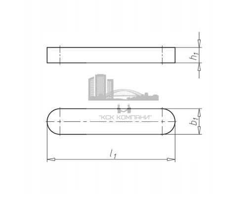 Шпонка призматическая высокая DIN 6885 A (A5) форма A, 12x8x40