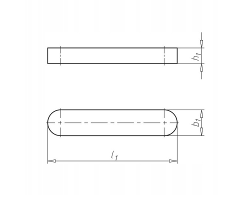 Шпонка призматическая высокая DIN 6885 A (A5) форма A, 12x8x45
