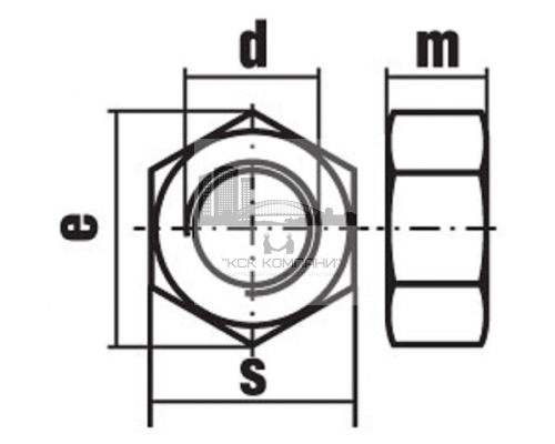 Гайка шестигранная высокопрочная DIN 6915 с увеличенным размером под ключ оцинкованная сталь класс прочности 10.0, M20