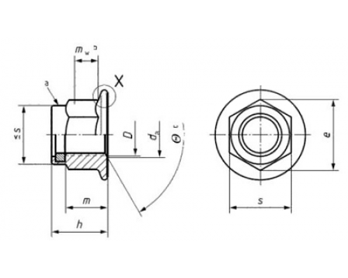 Гайка шестигранная самоконтрящаяся DIN 6926 (А2), M10