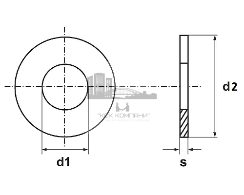 Шайба плоская увеличенная ГОСТ 6958-78 оцинкованная сталь, M16