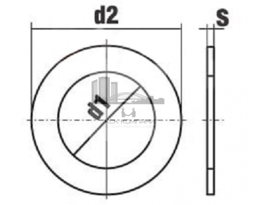Шайба плоская без фаски ISO 7089 A (A4) твердость 200 HV форма A, 25.0xM24
