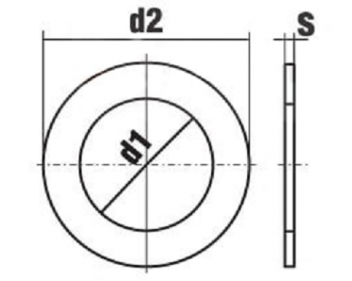Шайба плоская без фаски ISO 7089 A (A4) твердость 200 HV форма A, 6.4xM6