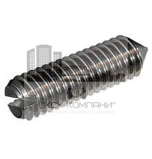 Винт установочный DIN 553 с прямым шлицем и коническим концом сталь без покрытия класс прочности 14Н, M4x5 мм