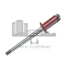 Заклепка вытяжная DIN 7337 окрашенная с выпуклой шляпкой алюминий - сталь (RAL 3003), 4.8x12 мм (6-8 мм)