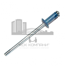 Заклепка вытяжная DIN 7337 окрашенная с выпуклой шляпкой алюминий - сталь (RAL 5005), 4.8x12 мм (6-8 мм)