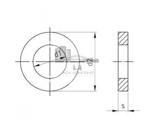 Шайба усиленная DIN 7349 (A2)  для пружинных штифтов по DIN 1481, 5.3xM5