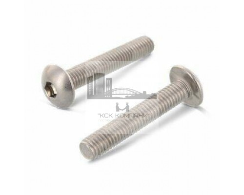 Винт ISO 7380 (A2) с полукруглой головкой и внутренним шестигранником, M8X10  — Винты с внутренним шестигранником (HEX)