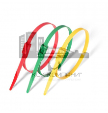 Хомут нейлоновый (кабельная стяжка) с многоразовым горизонтальным соединительным замком черный, 8x400 мм