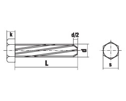 Винт резьбонарезающий DIN 7513A с шестигранной головкой и полной резьбой оцинкованная сталь 4.8-5.8, M6x20 мм  — Винты резьбовыдавливающие и резьбонарезающие