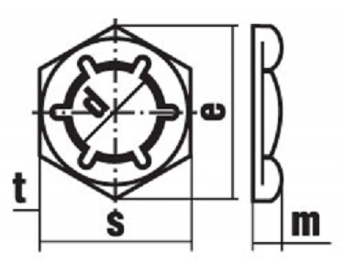 Гайка стопорная (контргайка) DIN 7967 самоконтрящаяся пружинная с внутренними лапками оцинкованная сталь, M20