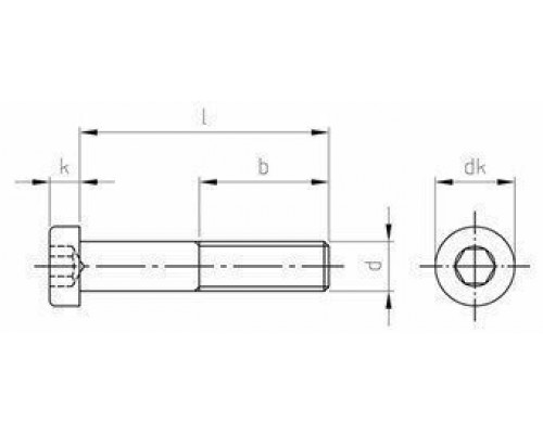 Винт DIN 7984 (A2) с низкой цилиндрической головкой и внутренним шестигранником, M6X10