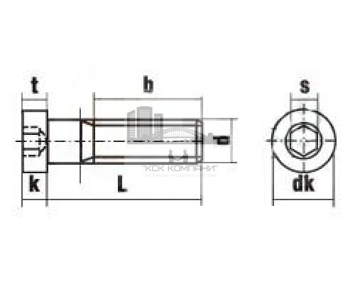 Винт DIN 7984 с цилиндрической низкой головкой и внутренним шестигранником оцинкованная сталь класс прочности 8.8, M6x30 мм  — Винты с внутренним шестигранником (HEX)