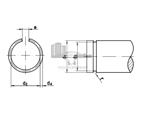 Кольцо стопорное пружинное без покрытия DIN 7993 тип A из круглой проволоки для вала, D18
