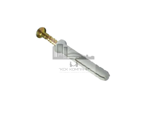 Дюбель-гвоздь пластиковый с потайным бортиком (полипропилен/оцинкованная сталь), 8x100 мм