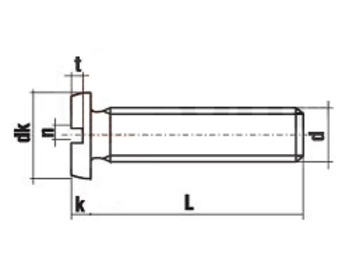 Винт латунный DIN 84 с цилиндрической головкой прямым шлицем и полной резьбой, M6x30 мм
