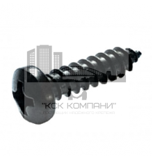 Винт самонарезающий черный DIN 7981 H (A2) с острым концом с полуцилиндрической головкой шлиц Phillips, D4,8X19