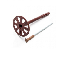 Дюбель-гриб для теплоизоляции с гвоздем из оцинкованной стали и термоголовкой из ударостойкого полиамида, 10/60x180 мм