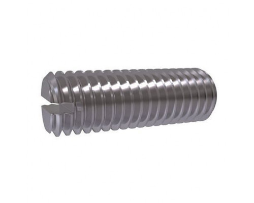 Винт установочный DIN 551 нержавеющая сталь A2 / AISI 304 с плоским концом шлиц прямой, M4x8 мм