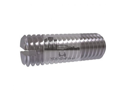 Винт установочный DIN 551 нержавеющая сталь A2 / AISI 304 с плоским концом шлиц прямой, M5x5 мм