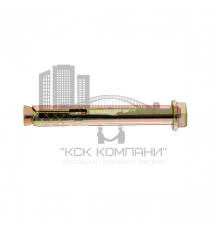 Анкерный болт с гайкой из оцинкованной стали с желтопассивированным покрытием, M10 12x100 мм