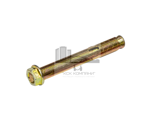 Анкерный болт с гайкой из оцинкованной стали с желтопассивированным покрытием, M10 12x100 мм  купить в Москве