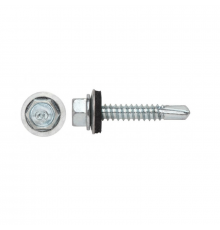 Саморез кровельный по металлу оцинкованный со стандартным сверлом S3 и шайбой с EPDM прокладкой, 6.3x64 мм