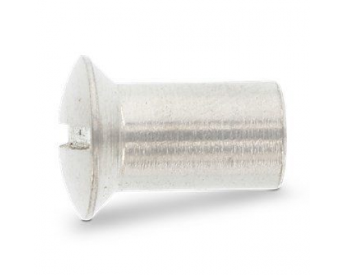 Гайка мебельная стяжная с полупотайной головкой ART 9061 с прямым шлицом из нержавеющей стали А1, М4