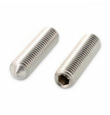 Винт установочный DIN 914 нержавеющая сталь A2 / AISI 304 с острым концом шлиц внутренний шестигранник, M8x25 мм