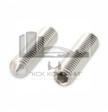 Винт установочный DIN 914 нержавеющая сталь A4 / AISI 316 с острым концом шлиц внутренний шестигранник, M5x20 мм