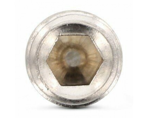 Винт установочный DIN 915 нержавеющая сталь A2 / AISI 304 с цилиндрическим концом (цапфой) шлиц внутренний шестигранник, M8x16 мм